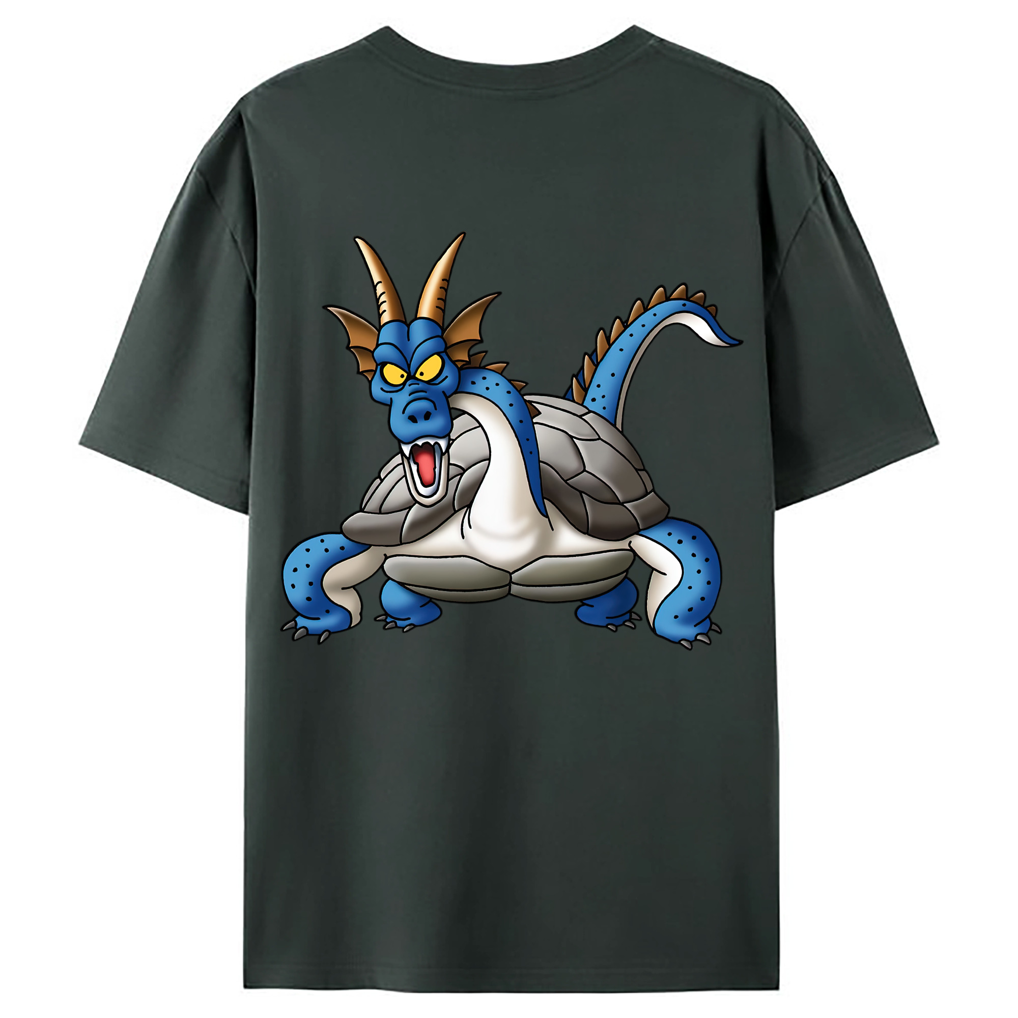 （画像用） ドラゴンクエスト Doragon Kuesuto Dragon Quest 綿100％ メンズ半袖Tシャツ（バックプリント） 通気性